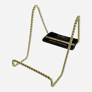 TRIPAR Gold Twisted Wire Display Easel Stand Plate Photo Holder Medium Set of 2